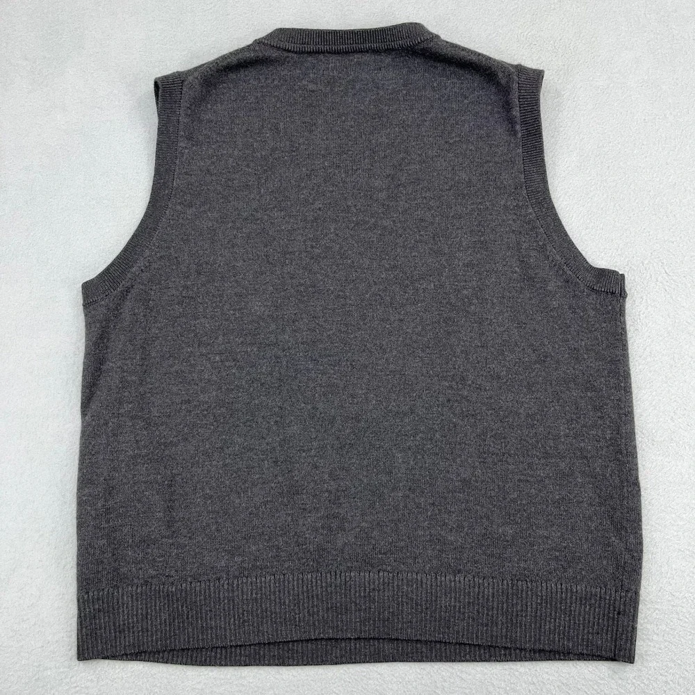 Banana Republic Mens XL Gray 100% Italian Merino Wool V-Neck Sweater‎ Vest